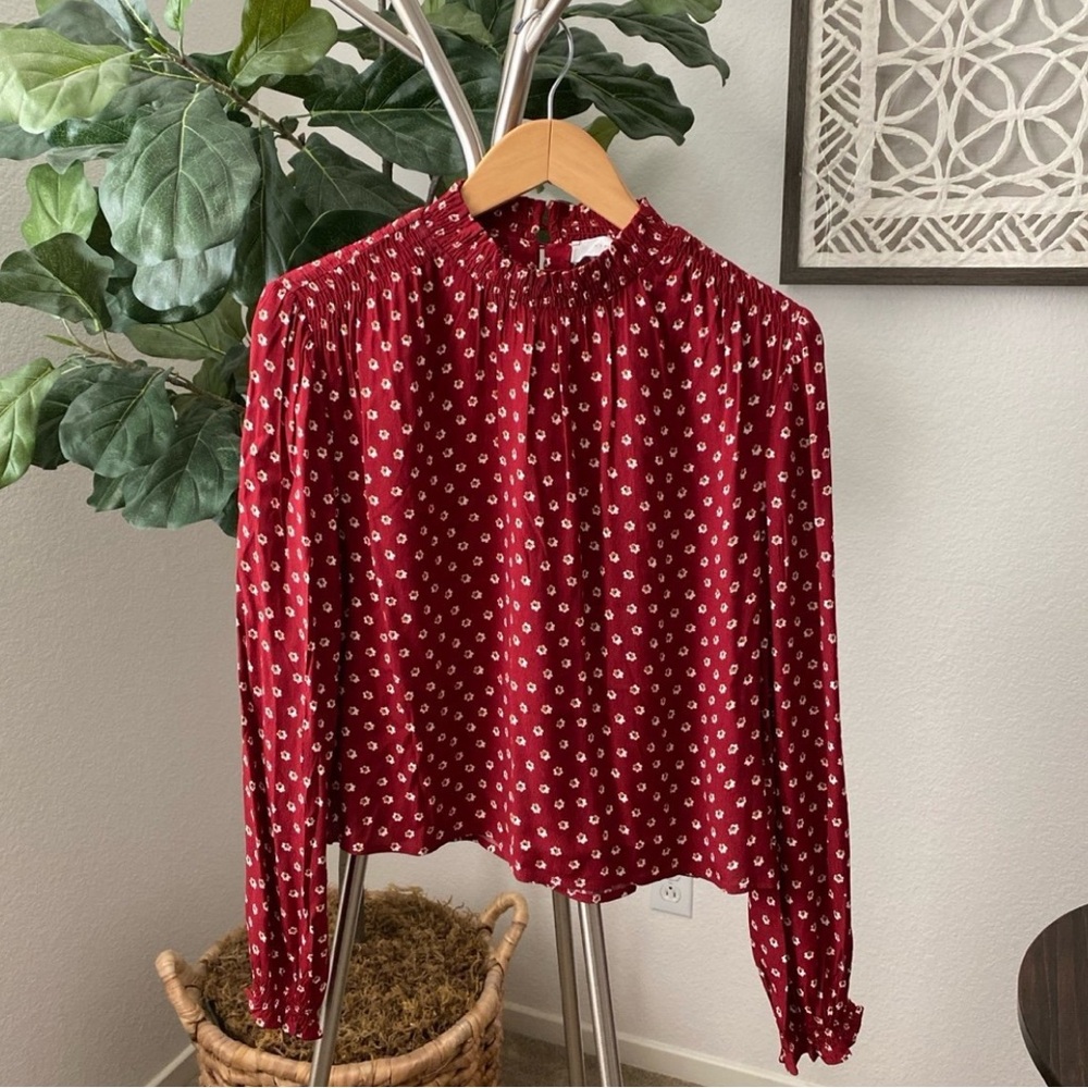 Elodie | High Neck Ruffle Collar Long Sleeve Blouse